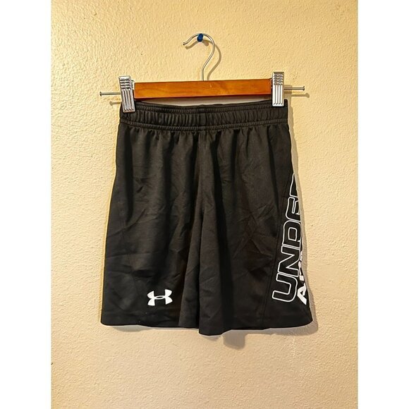 Boy's Under Armour Black Basketball Shorts Size 5 [EXCELLENT] - Picture 1 of 4